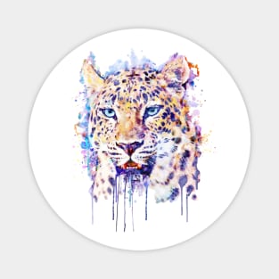 Watercolor Leopard Head Magnet